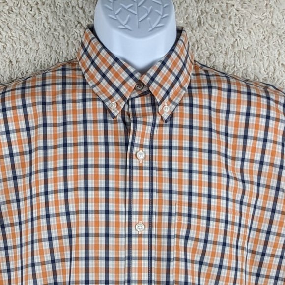 Arrow* Men's Short Sleeve Button Down Curved Hem Double Pocket Shirt~ Size Large - Picture 3 of 13